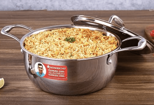 Wonderchef Nigella Tri-ply Stainless Steel 20 cm Casserole | 3 litres | 2.6mm Thickness | Induction Base | Compatible with All cooktops | Riveted Cool-Touch Handle | 10 Year Warranty - Image 2